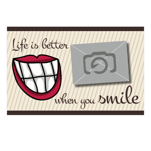 1001_Tee-Postkarte | Life is better when you smile