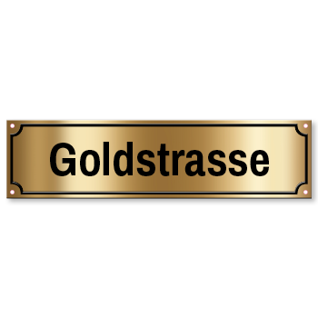 1008_Strassenschild Gold mit eigenem Namen