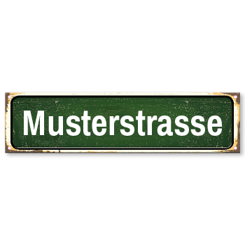 1009_Strassenschild Retrogrün mit eigenem Namen oder Text