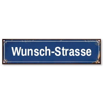 1019_Strassenschild Retro blau Rostoptik mit eigenem Namen oder Text