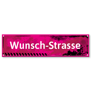 1022_Strassenschild Vintage magenta mit eigenem Namen oder Text