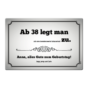 1027_Blechschild | Ab 40 legt man zu...