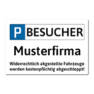 1042_Blechschild | Parkplatzschild Besucher Musterfirma