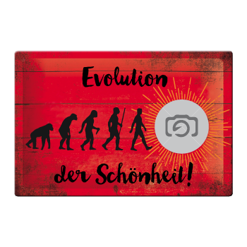 1049_Blechschild | Evolution der Schönheit