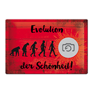 1049_Blechschild | Evolution der Schönheit