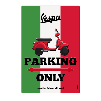 1050_Blechschild | Parking only Vespa