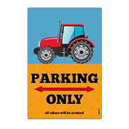 1051_Blechschild | Parking only Traktor