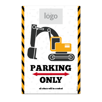 1055_Blechschild | Parkplatz nur für Bagger