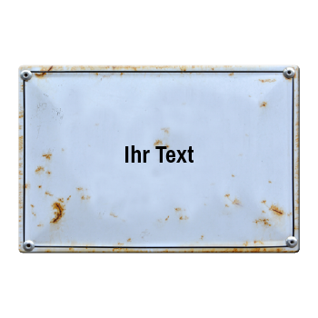 1066_Nostalgie-Blechschild | mit Rostflecken und Rahmen für eigenen Text