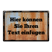 1083_Nostalgie-Blechschild | mit Rost und Rahmen für eigenen Text