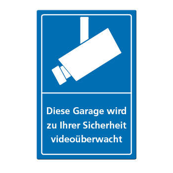 Blechschild Videoüberwacht, mit eigenem Text