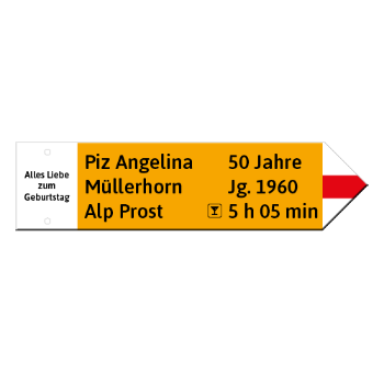 1001_Wegweiser als Geburtstagsgeschenk, Pfeil rechts