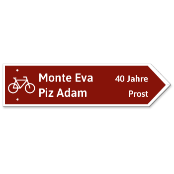 1007_Fahrrad-Wegweiser mit eigenem Namen und Text