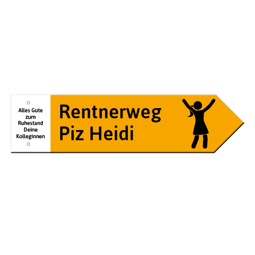 Wanderwegweiser ⭐ zum Ruhestand ⭐ personalisierbar