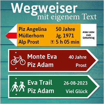 Wanderwegweiser mit Namen als tolle Geschenkidee