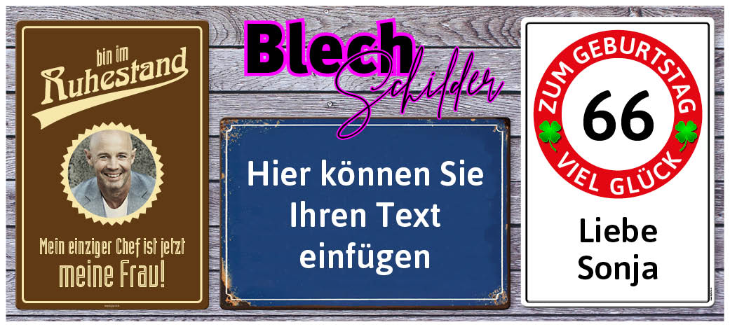 Blechschilder selber gestalten und günstig online bestellen