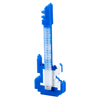 BRIXIES Mini-Bausatz E-Gitarre blau, 115 Bausteine, Level 1