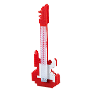 BRIXIES Mini-Bausatz E-Gitarre rot, 115 Bausteine, Level 1