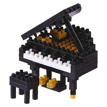 BRIXIES Mini-Bausatz Klavier schwarz, 134 Bausteine, Level 2