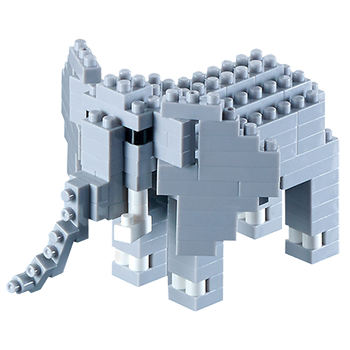 BRIXIES Mini-Bausatz Elefant, 111 Bausteine, Level 1