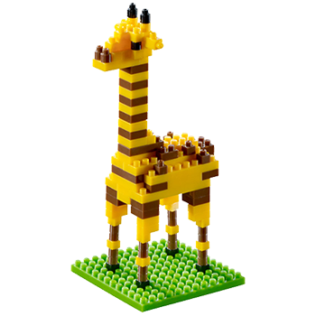 BRIXIES Mini-Bausatz Giraffe, 111 Bausteine, Level 1