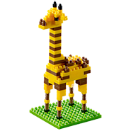 BRIXIES Mini-Bausatz Giraffe, 111 Bausteine, Level 1