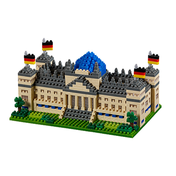 BRIXIES Mini-Bausatz Berliner Reichstag, 651 Bausteine, Level 4