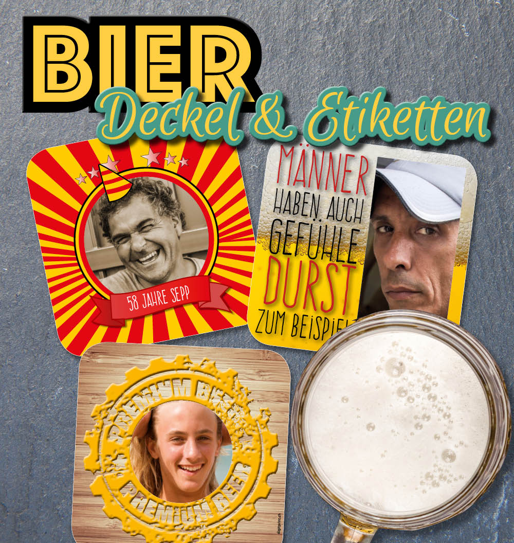 Bierdeckel und Bieretiketten mit eigenem Foto und Design