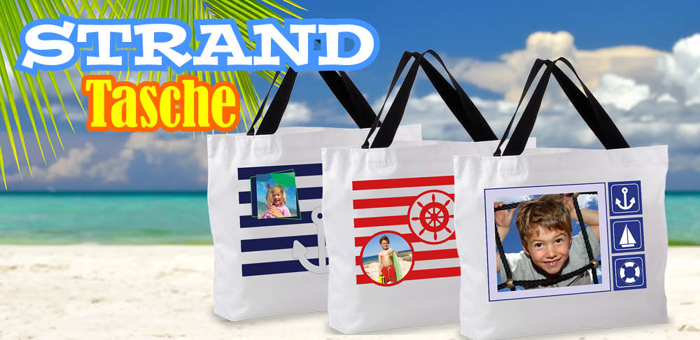 Strandtasche mit Foto selber gestalten zu günstigen Preisen