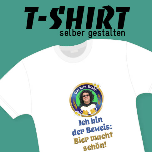 T-Shirt selber gestalten mit Foto und Namen, Top-Preise