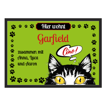 Fussmatte 1085 | Hier wohnt die Katze...