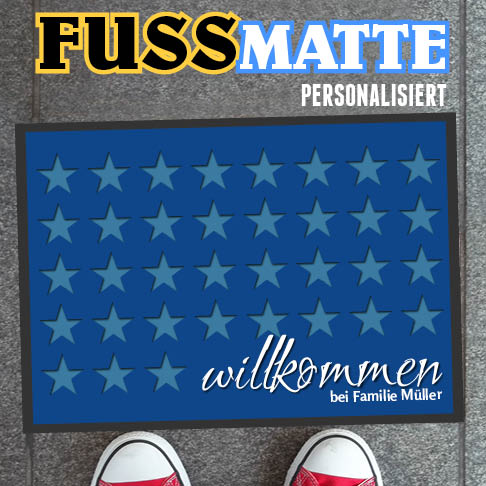 personalisierte Fussmatte für die Frau - mit eigenem Foto und Namen