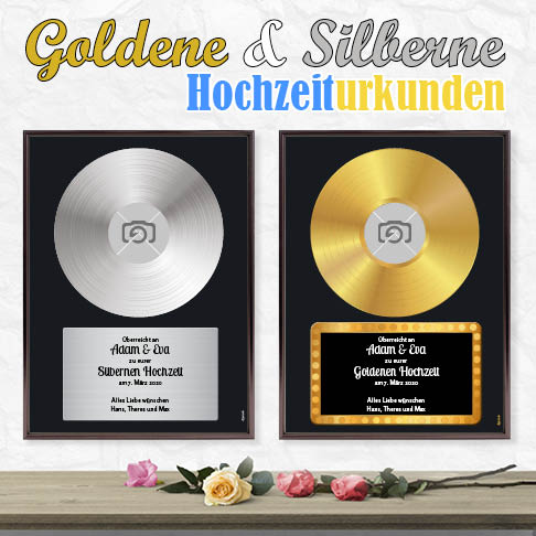 Urkunden zur silbernen und goldenen Hochzeit