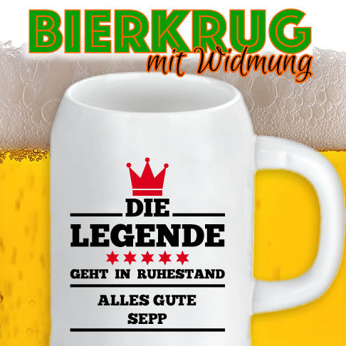 Foto-Bierkrug zur Pension online gestalten bei digitprint.ch 