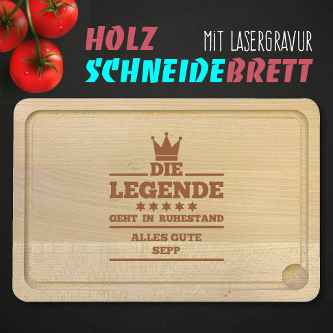 Holzschneidebrett lasergraviert 