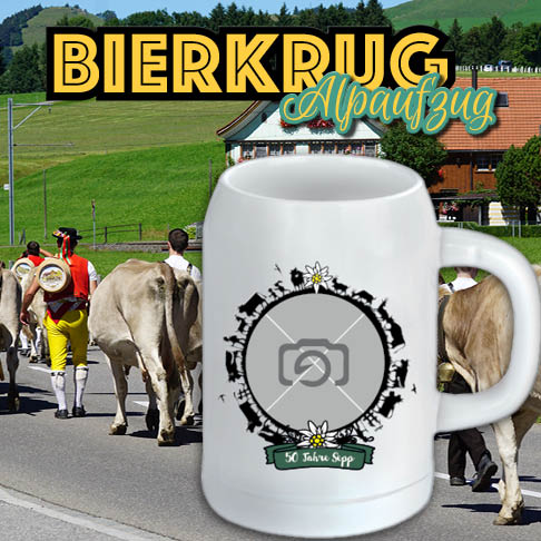 Bierkrug mit eigenem Foto bedrucken lassen