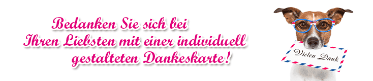 Dankeskarte mit Bild und Text in verschiedenen Farbvarianten Dankeskarten ganz einfach online gestalten und bestellen