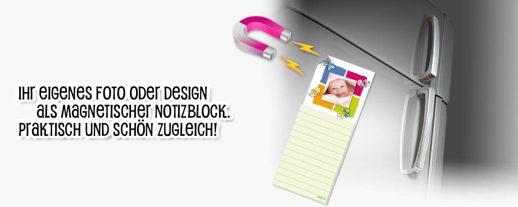 Magnetischer Foto-Notizblock. Praktisch und schön zugleich!