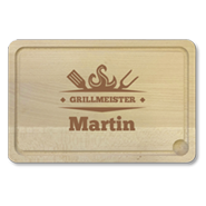 Holz Schneidebrett/Grillbrett mit Gravur - 1006 | Grillmeister