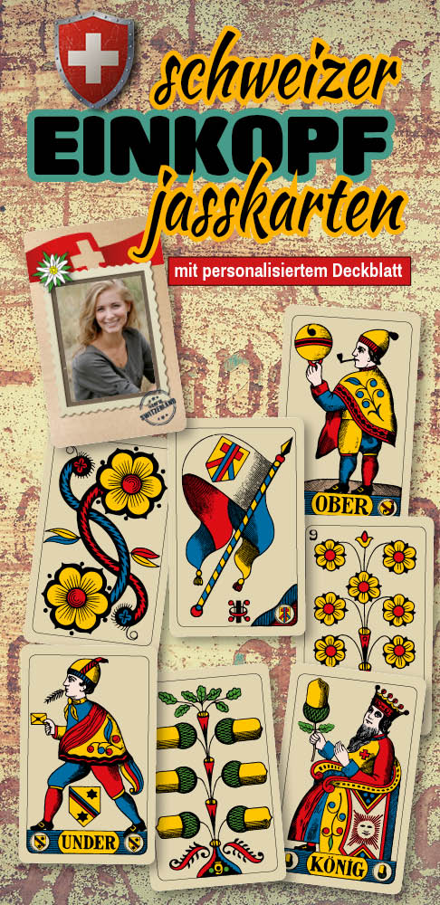 Historische Schweizer Einkopf Jasskarten