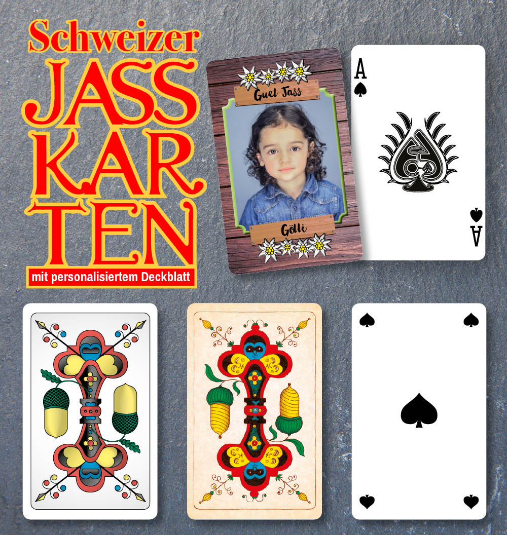 Jasskarten / Pokerkarten / Rommekarten online gestalten