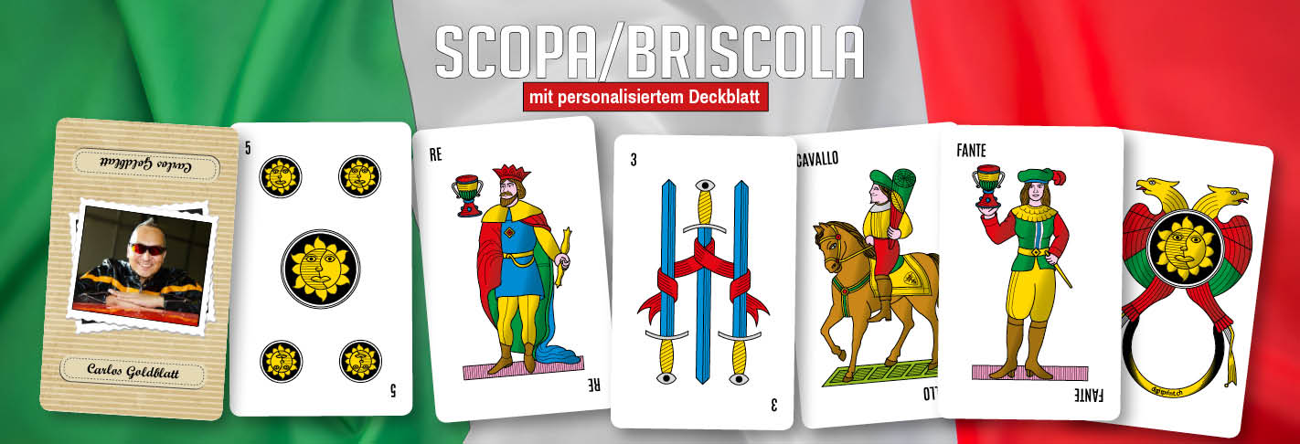 Neapolitanische Scopa Briscola Spielkarten