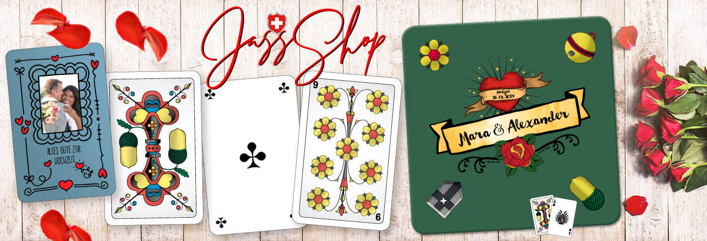 Jasskarten selbst gestalten und viele weitere Jass Geschenke in unserem Shop