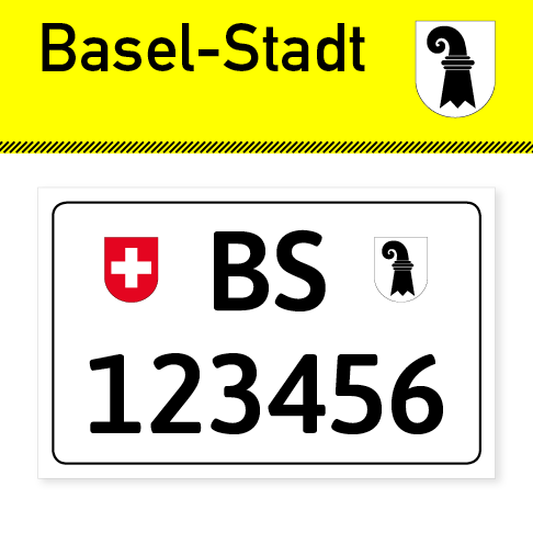 Schlüsselanhänger mit Kennzeichen von Basel-Stadt