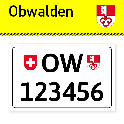 Schlüsselanhänger mit Kennzeichen von Obwalden