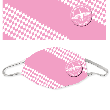 Mehrweg-Schutzmaske 1060 | Oktoberfest Zicke zacke zicke zacke hoi hoi hoi mit rosa Hintergrund