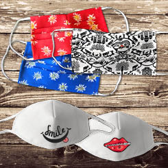 handgefertigte Schutzmasken mit Edelweissmotiven handgefertigte Schutzmasken mit Edelweissmotiven