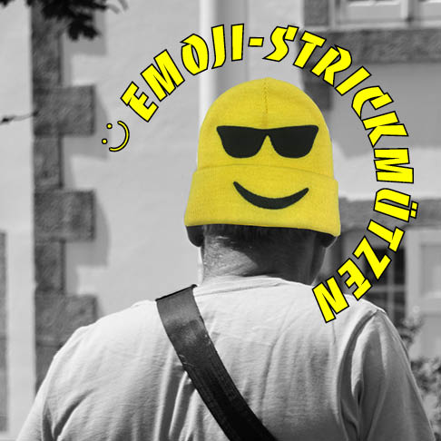 Emoji-Strickmützen mit lustigen Stickern