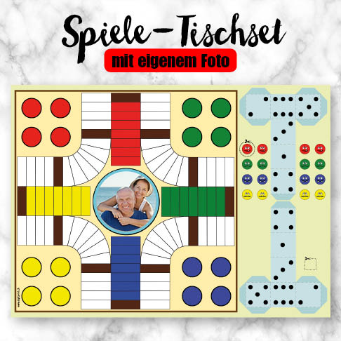 Spiele-Tischset Stadt-Land-Fluss oder Jass-Tischset mit eigenen Fotos