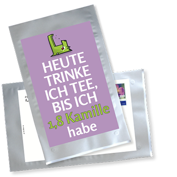 1035_Tee-Postkarte | Heute trinke ich Tee, bis ich 1,8 Kamille habe!